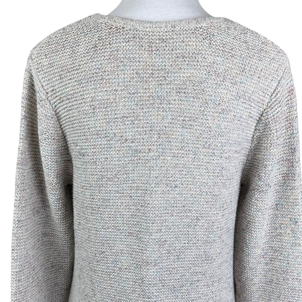J. Jill Pure Jill Neutral Gray Speckled V-neck Long Sleeve Knit Tunic Sweater - Picture 8 of 13